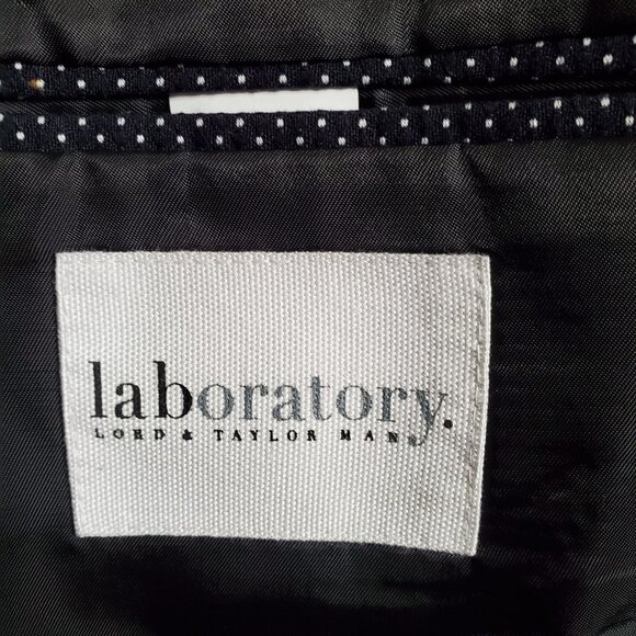 Lord & Taylor Laboratory Men's Size 44R Sportcoat Blazer Micro Polka Dot 2 Butto - Picture 5 of 14